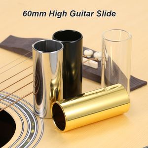 60mm Yüksek Yüksek Gitar Slayt Çubuğu Paslanmaz Çelik Metal/Cam Parmak Slaytlar Gitar ukulele String Instruments Gitar Aksesuarları
