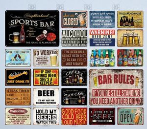 Vintage Sports Bar Beer Zone Metal målning Skylt Plack Retro Bar Tin Sign Metal Plate Wall Art Deco Club Decoration Plate 30x20cm W03