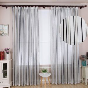 Curtain HOME Decor Faux Linen Blended Sheer Curtains Semitransparent Tulle Panels For Bedroom Living Room Office