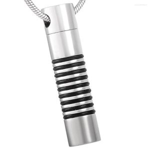 Pendant Necklaces MJD2461 Cylinder Memorial Urn Cremation Necklace Stainless Steel Ashes For Men