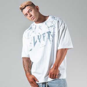 Mens TShirts Summer Fashion Gym Bodybuilding Style Fitness Tshirt Casual Training Sports White Round Neck Short Sleeve 230317