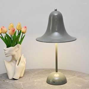 Table Lamps Nordic LED Bell Lamp USB Rechargeable Tricolor Touch Dimming Indoor Lighting Coffee Study Atmosphere Bedroom Bedside Decor