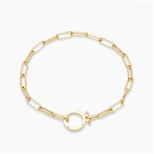 Pulseira 2023 Bracelete de comércio exterior cobre Gold clipe Bloqueio de papel simples Moda européia e americana feita