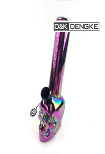 DK Shiny Colorful Glass Bong Super Mini Skull Fashion Hookah Fumar pipa de agua Electrochapa Mano Soplado Calidad Cool Forma única 4044344