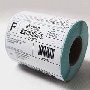 Confezione regalo 500pcs 100 100mm stampa trasparente impermeabile sensibile al calore termica pianura vuota autoadesiva etichetta adesiva rotolo di carta