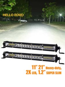 LED -remsor Slim LED -stång 11 tum 21 tum LED -ljus bar arbetsljus för att köra offroad båt biltraktor lastbil 4x4 SUV ATV 12V 24V off road p230315