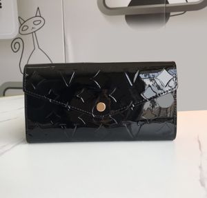 Modedesigner-Geldbörsen, luxuriöse Umschlag-Geldbörsen, Herren- und Damen-Geldbörse aus Lackleder, geprägter Blumenbrief, langer Kartenhalter, schlanke Geld-Clutch-Taschen mit Box im Großhandel