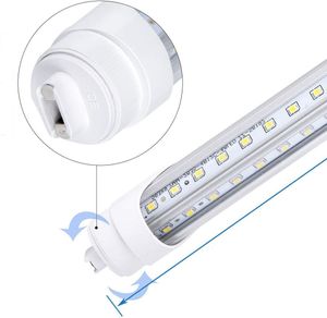 T8 LED Tubes V-shaped FA8 G13 8ft 70W AC85-265V PF0.95 SMD2835 100LM/W 8 foot 2400mm Lights One Single Pin Fluorescent Lamps 5000K 5500K V Shape Linear Bubls R17D Rotate