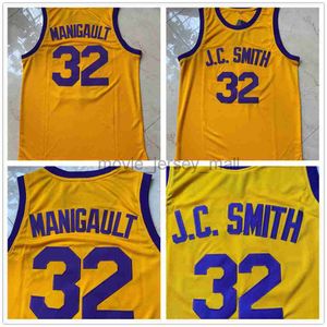 NCAA Mens Basketbol Forma Koleji JC Smith #32 Kolej Don Cheadle Earl the Goat Manigault Rebound Sarı Jersey Gömlek S-2XL