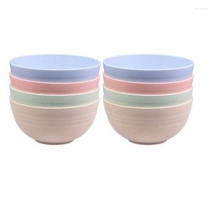 Bowls 8 Piece Wheat Straw Bowl Tableware 24 Oz For Noodle Rice Fruit Cereal Soup Pasta Dessert Eco-Friendly Lightweight