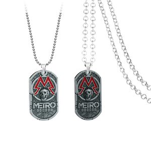 Penderant Collane Game Metro 2033 Necklace Men Metal Chain Skull Dog Tag Women Punk Vintage Kolye Souvenir Jewelry