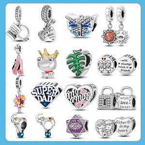 925 Silver Fit Pandora Original Charms Diy подвесные женские браслеты из бусинки Diy Diemerry Disters для юбилея подруги