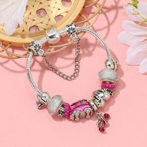 Charm Bracelets Buipoey Purple Bugs & Car Dumbbells For Women DIY Mushroom Wizard Family Heart Beaded Bangle Kids Jewelry