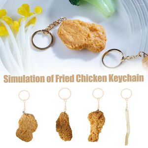 Keychains Fried Chicken Simulation Food Keychain Funny French Fries Drumstick Pendant Nugget Keyring Friend Client Novelty Gifts