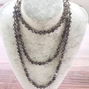 Chains 42inch/60inch Hand Knotted Nature Stone 8MM Black LineAgate Necklace Long Necklaces Yoga Mala Beads Endless Infinity Beaded