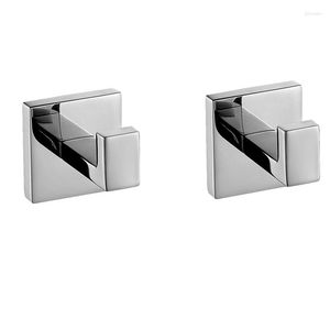 Badtillbehör Set Modern 304 Rostfritt stål Robe Hook 2 Pack Chrome Polished Coat Wall Mounted Badrumsprodukter Tillbehör L825