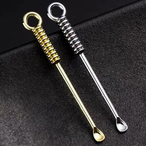 Spirale in metallo Raccoglitori di cerume per orecchie Articoli vari Oro Argento Pick per orecchio Rimozione di cere Curette Detergente per orecchie Cucchiaio Ciondolo Cura Strumenti puliti