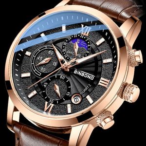 Orologi da polso Orologi da uomo Top Orologio sportivo in pelle da uomo Cronografo moda al quarzo Orologio da uomo impermeabile Relogio Masculino