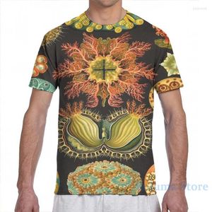 メンズTシャツascidia ernst haeckel men tシャツの女性全体のプリントファッションガールシャツボーイトップスティーショートスリーブTシャツ