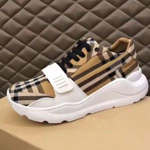 Couro Sapatos casuais rasos femininos Travel burberyity tênis com cadarço 100 couro de vaca fashion lady burberrryity designer Running burbreryity Trainers Letters woman