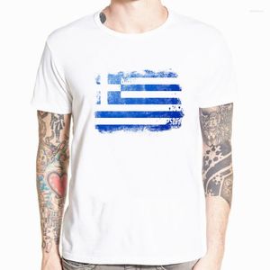 メンズTシャツ夏ギリシャの旗男性カジュアルな半袖ファンノスタルジアスタイルのTシャツ