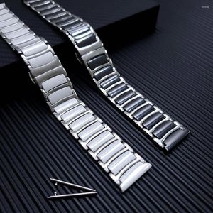 Titta på band uebn rostfritt stål keramisk rem för OnePlus One Plus armband ersättande klockband tillbehör