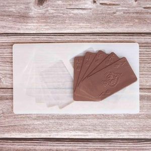 Baking Moulds Straight Flush Poker Shape Chocolate Transfer Sheet Mould Cake Decorating Tools Silicone Mold Stencil Chablon