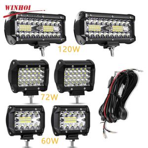 LED Strips Car LED Light Bar Offroad 4x4 Spotlights Fog Lamp 12V 24V Diode Headlight Truck Farm Tractor Boat SUV ATV Light Bar/work Light P230315