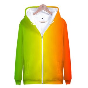 Herrtröjor Sweatshirts Zipper 2023 Cap Men/Women Custom Colorful Gradient Hoodie Mens Solid Color Hooded 3D Zip Up Coatsmen '