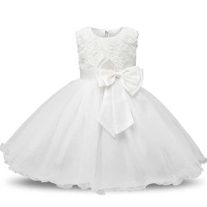 Mädchenkleider Weiße Spitze Blumenmädchen Hochzeitskleid Formelle Zeremonien Kleid Ballkleid Kinderkleidung Kleines Mädchen Geburtstag Taufe Vestido