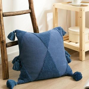 Pillow 45x45cm Cover With Tassels Cotton Linen Nordic Home Decoration Living Room Sofa Bedroom Throw Pillowcase
