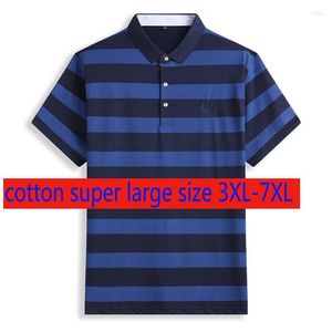 Men's T Shirts Arrival Fashion Super Large Casual Short Sleeve Men Thin Loose Striped Knitted Shirt Plus Size 3XL 4XL 5XL 6XL 7XL