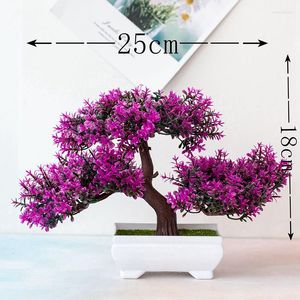 Dekorativa blommor konstgjorda växter bonsai träd små tallar potten falska hem trädgård bord dekoration plast kontor