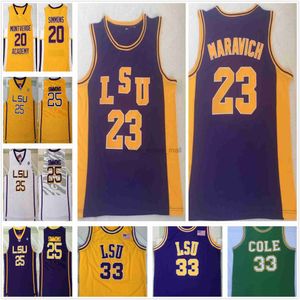 NCAA Vintage College Basketball Jerseys 23 Pete Maravich LSU Tigers Ben 25 Simmons #33 Amarelo 20 Montverde Academy Jersey Eagles High School