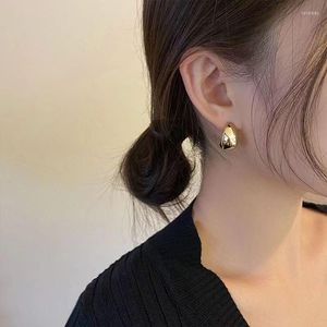 Stud Earrings Water Drop Metal C-shaped Bean Earring For Women Commute Simple Design Smooth Rendy Chunky Jewelry Gifts