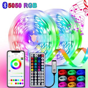 LED -Streifen 30LEDS/M 5050 RGB -LED -Streifen Lichter Bluetooth -Losen LED -Band Neon Nacht Lichtband Diode Tira Fita Dekor für Raumwand TV P230315