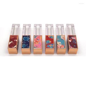 Vorratsflaschen Großhandel Lipgloss Verpackung 3D-Druck Blumen Tube Quadratische leere Tuben Kunststoff Klarer Lipgloss