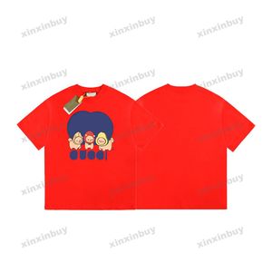 xinxinbuy män designer tee t shirt 23SS Paris hundvänner bokstav kort ärm bomullskvinnor svart vit överdimensionerad xs-xl