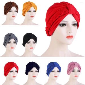 Roupas étnicas Hijab muçulmano Bonnet Perda de cabelo Caps de turbante estirados Encontrendo acessórios de festa de lenço de lenço de trança sólida