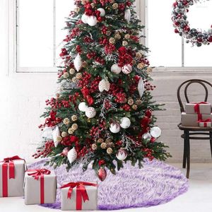 Christmas Decorations Long Hair Non-woven Tree Skirt Ornament 35inch Diameter Decora Adornos De Navidad Kids Gifts