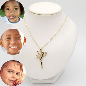 Collane con ciondolo Fatina dei denti Collana con angelo Bambini Crescita dei denti da latte Regalo Souvenir Artigianato Decorazione Scambio di bambini