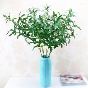 Decorative Flowers 3Pcs 90cm High Green Artificial Olive Branches Simulation Fruit Plant Leaves Home Wedding Fake Plants Branch
