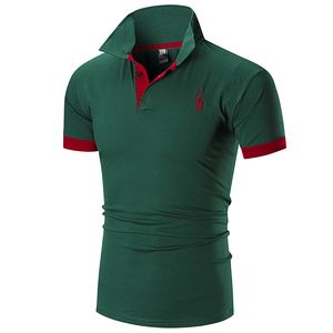 Stylish Polo T Shirt Designer Summer Mens Short Sleeves Brand Men Top Tees Casual Amy Green Tshirt Size M-5XL for Male
