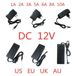 Трансформаторы освещения AC 100V-240V DC 12V 1A 2A 3A 5A 6A 8A 8A 10A Адаптер источника питания 12 В Трансформатор-трансформатор Volt для светодиодной полосы CCTV