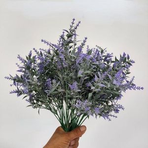 Dekorativa blommor konstgjorda för bröllopsdekoration simulerad lavendel Seahorse gräs skarp bladspik växt falsk blomma