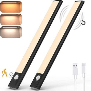 LED Strips LED Motion Sensor Cabinet Light 2500mAh Rechargeable Under Counter Closet Lighting Cabinet Wardrobe Kitchen Hallway Stairs P230315