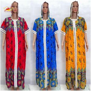 Etniska kläder förenat mössa Abaya Dubai Turkiet Muslim Fashion Hijab Dress American Islam African Dresses for Women Ramadan Robe