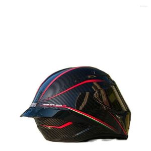 Motorcykelhjälmar ECE Godkänd racing Big Spoiler Hjälm Black Red Track Full Face Fit For Four Season Safety Casque Capacete