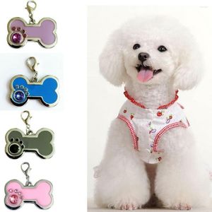 Dog Apparel em forma de osso de gravação personalizada Id Pet Cat e Tag Identification Collar Decoration (não suporta personalização)