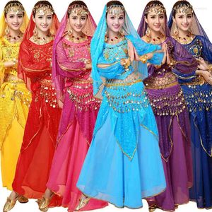 Стадия ношения 4pcs sets India Egypt Belly Dance Costumes Болливуд платье для живота. Леди танцует высокое качество